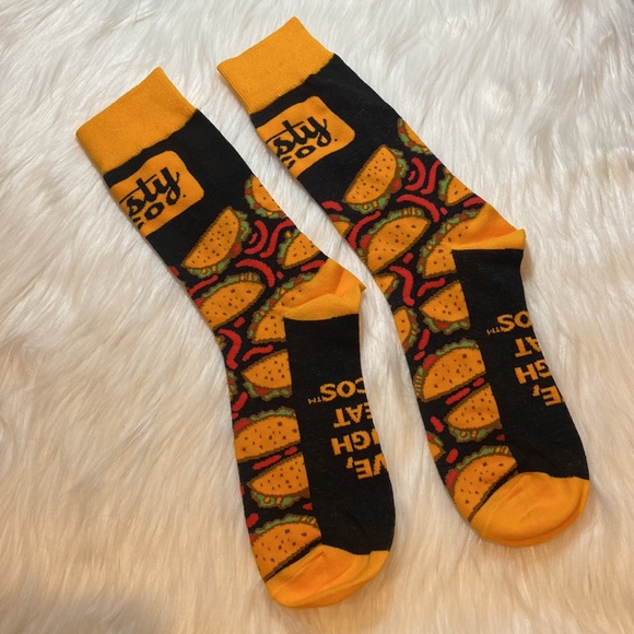 Rusty Taco, “Love, Laugh & Eat Tacos” Socks, Orange & Black, Promo Item, New - Picture 4 of 8